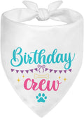 Birthday Crew White Dog Bandana, Cute Pet Scarf by Unknown