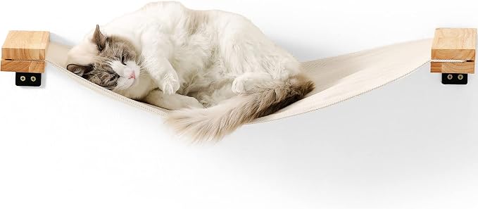 FUKUMARU Cat Wall Furniture, 34 x 13 inch Cats Hammock Shelves, Rubberwood by FUKUMARU