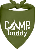 Camp Buddy Green Dog Bandana, Funny Puppy Scarf Photo Prop by ZBBFSCSB