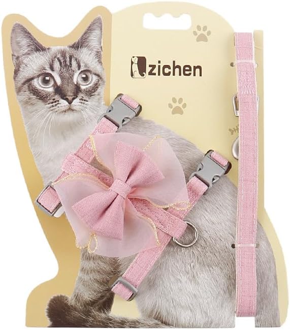 Adjustable Cat Harness with Leash and Bow-Tie, by WanJingLi