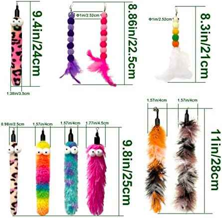 AcceLeah Cat Worm Toy Refills Cats Teaser Toys Cat Fishing Pole Toy