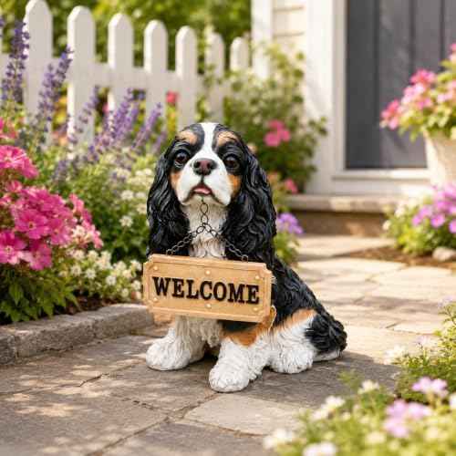 Tricolor Cavalier King Charles Spaniel - 12.99 Inch Outdoor Dog