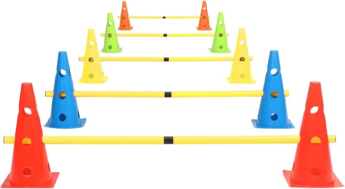 Dog Jump Agility Training Set Puppy Agility Training Hurdle 10 Cones & 5 Poles - Image 7