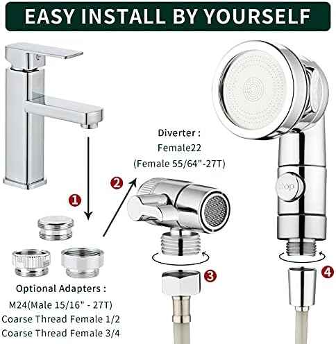 ZCONIEY Sink Faucet Sprayer Attachment Hair Pet Rinser Showerhead with