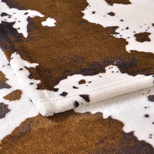 Bnuitland Brown Cow Print Flannel Throw Blanket (50x70 Inches), 300
