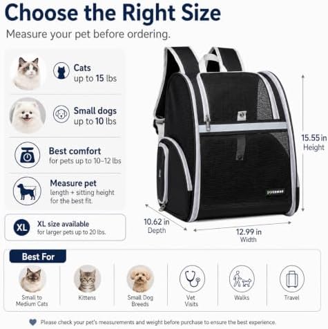 Cat Backpack Carrier for Small Dogs and Medium cat Puppy Kitten Bunny