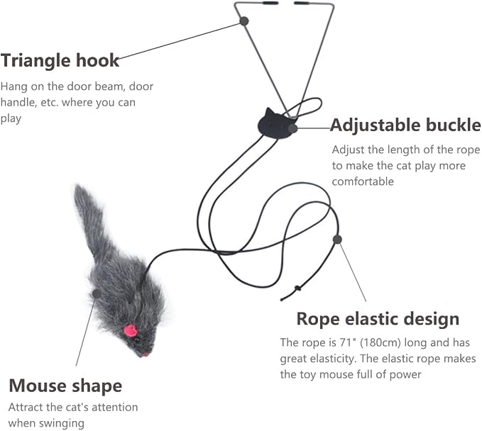 Kalimdor Interactive Cat Feather Toys, Retractable Teaser Toy ，Hanging - Image 6