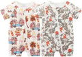 Unisex Summer Trendy 2-Pack Rompers Short Sleeve Zipped Bodysuit