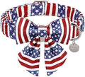 Patriotic Dog Collar with Bow Tie, 4th of July Bowtie Dog Collar