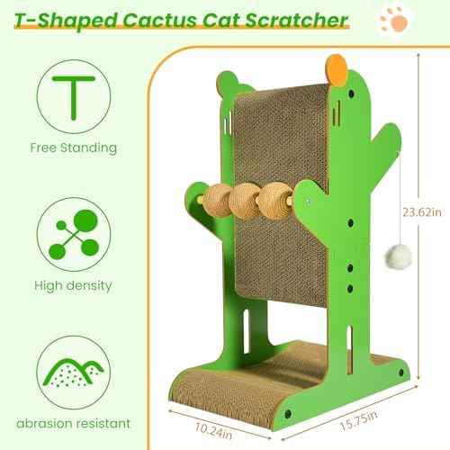 YEMOO Cat Scratcher, Double-Sided Cat Cardboard Scratcher, T Shaped