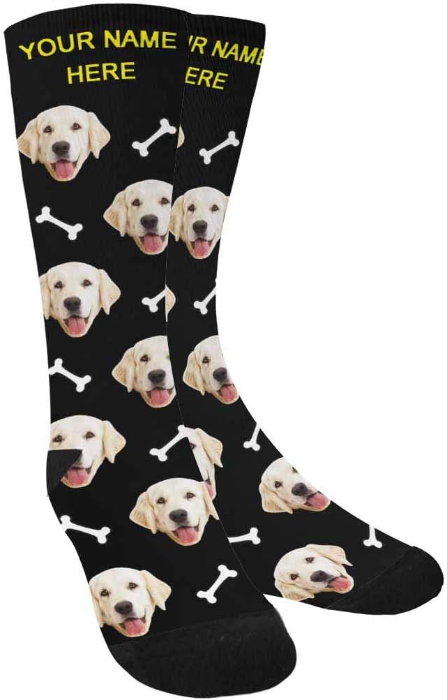 MyPupSocks Custom Personalized Photo Pet Face Socks, Cat and Dog Tracks Paws by MyPupSocks