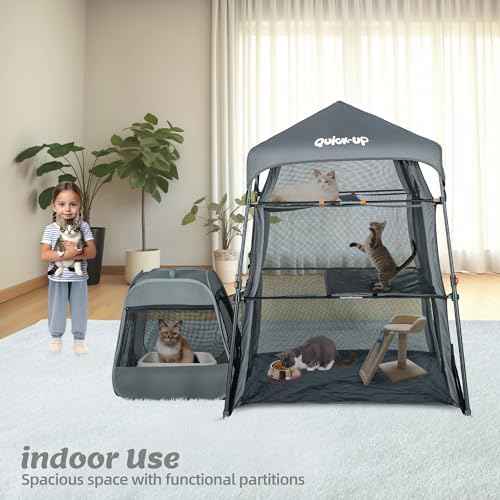 3 in 1 Portable Cat Enclosures with Tunnel & Cat House, Quick Setup