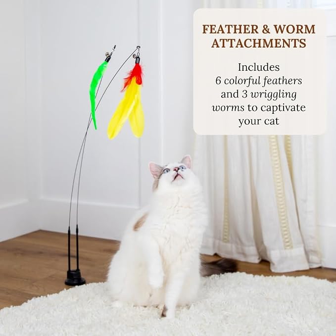 Cat Wand Toy Cat Fishing Pole Toy Cats Feather Toys Suction Cup - Image 8