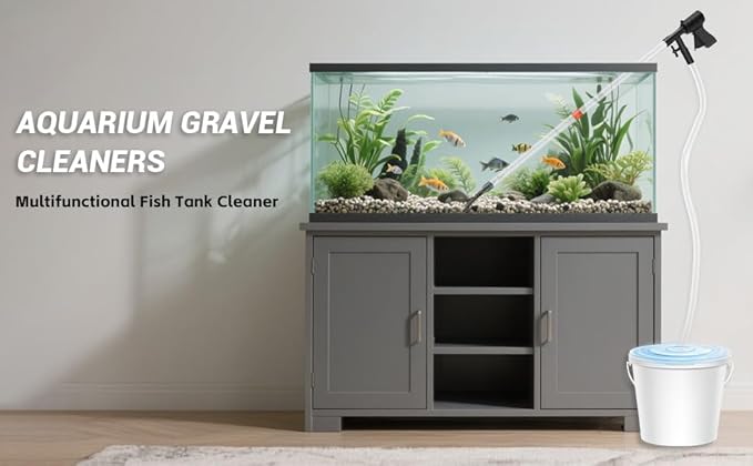 Aquarium Gravel Cleaner, Fish Tank Cleaner, Manual Vacuum Water Changer - Image 7