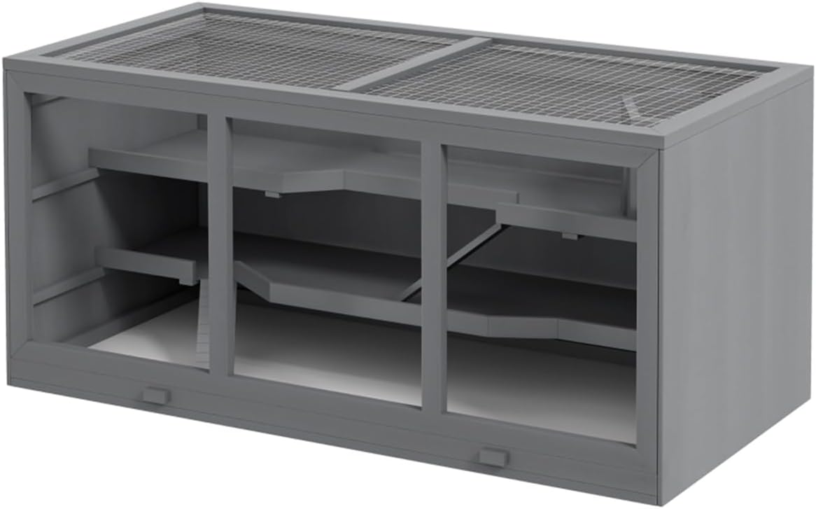 Natural Wood Small Animal Habitat with Multiple Levels - GlobalHabitat Supply