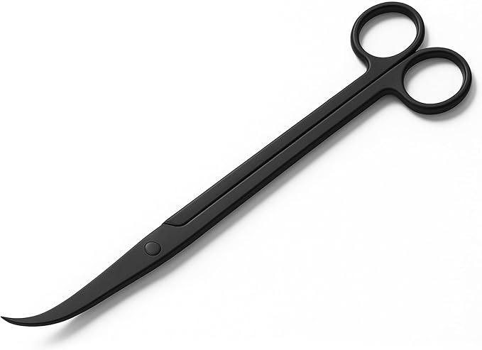 Mandala Crafts 10 Inches Black Stainless Steel Curved Aquarium Scissors - Image 2