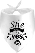 She Said Yes Dog Bandanas, Wedding Dog Scarf, Engagement Announcement Pet Scarf by Lcekterur