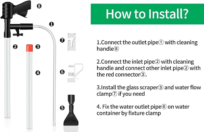 Aquarium Gravel Cleaner, Fish Tank Cleaner, Manual Vacuum Water Changer - Image 9