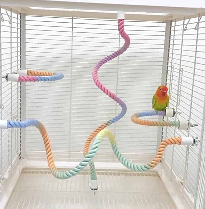 3Pcs Rope Perches for Bird Cages, Rope Perch for Parrots, Cockatiels & Parakeets - Image 3