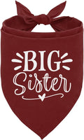 Big Sister Bandana for Dogs, Dog Pregnancy Announcement, Dark Red Dog Bandana by ZPPRJF