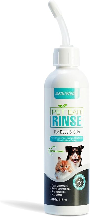 Dog Ear Cleaner, Dog Ear Care Liquid, Dog and Cat Ear Cleaner to Eliminates Ear by MEDUWEDU