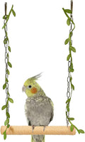 La La Pet® Hanging Wooden Pet Bird Swing by La+La+Pet