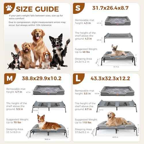 Lekereise Outdoor Elevated Dog Beds for Small Dogs, Portable Indoor &