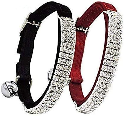 CHUKCHI Soft Velvet Safe Cat Adjustable Collar Bling Diamante by CHUKCHI