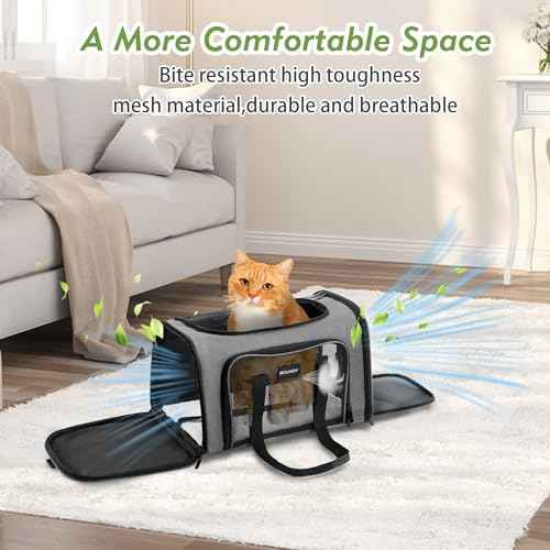 Soundy Large Cat Carrier Dog Carrier Under 25 Lbs,Collapsible