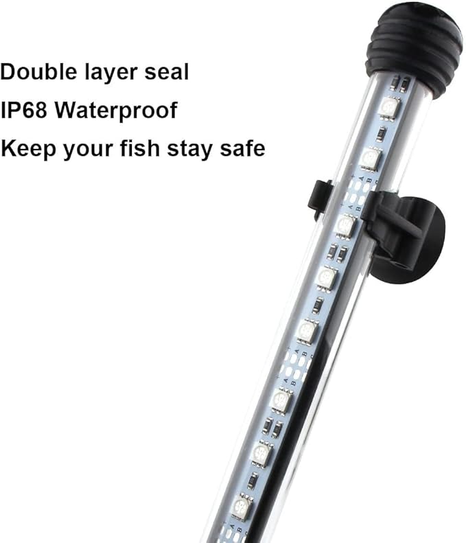 LED Aquarium Light, 19.5 inches Fish Tank Light RGB Color Underwater light - Image 3