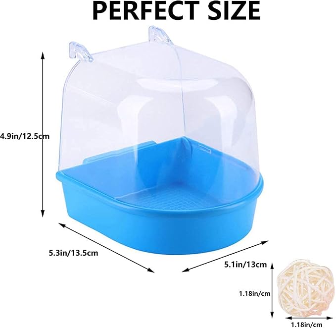 Tfwadmx Bird Cage Bath Parrot Bath Box Accessory Supplies Hanging Bathing Tub - Image 7