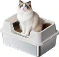 Stainless Steel Litter Box, XL Enclosed Cat Litter Boxes by Garvee