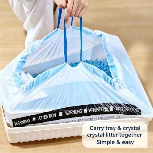 Crystal Cat Litter & Disposable Litter Trays 2 Sets, Compatible with