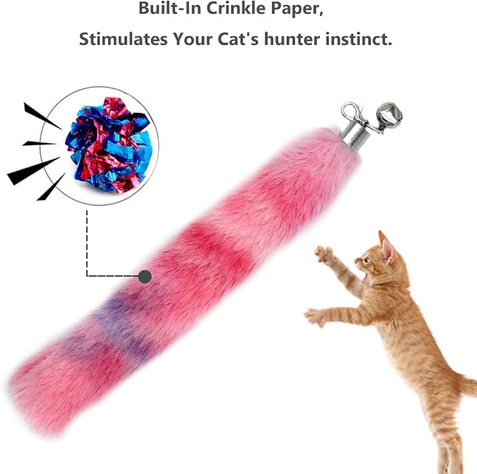 LASOCUHOO Cat Worm Toys, Interactive Cat Wand Replacement Refill Attachments - Image 2