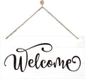Welcome Sign for Front Door, Welcome Decor Wooden Hanging Sign for Wall Decor by corner+wind