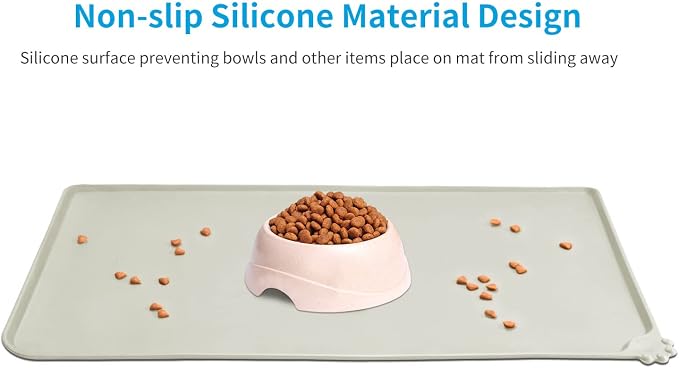 AUDWUD Silicone Waterproof Pet Feeding Mats, Anti Slip Bowl Pad, Dog Mat - Image 2