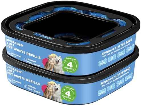 Genie Refill Bags for Cat Dog 2 Pack - Total 56FT Lasts Up to 8 Months