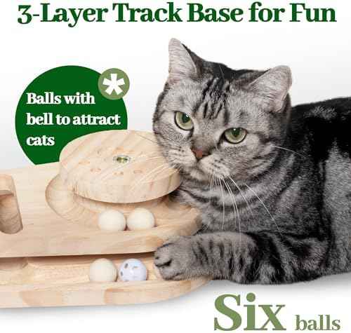Meowoou Cat Scratching Post Cat Scratcher Interactive Toy with