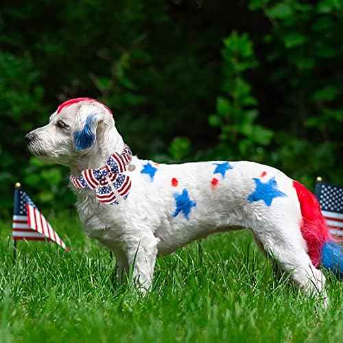 Patriotic Dog Collar with Bow Tie, 4th of July Bowtie Dog Collar