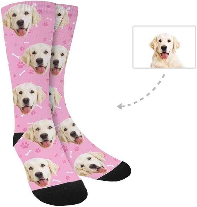 Custom Face Socks, Personalized Dog Lover Pet Photo Picture on Socks Unisex - Image 2