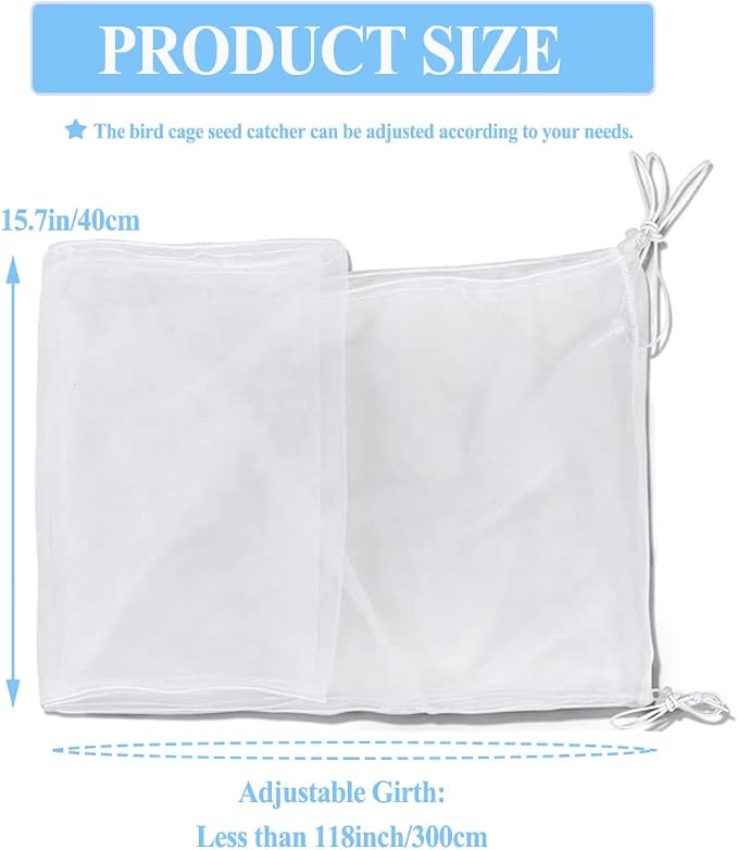 ASOCEA Extra Large Bird Cage Seed Catcher Guard Universal Birdcage Cover Nylon - Image 2