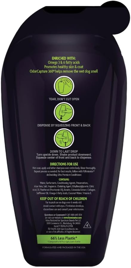 FURminator DeShedding Shampoo Squeezable Pouch, 16 Fluid Ounces, Moisturizing - Image 2