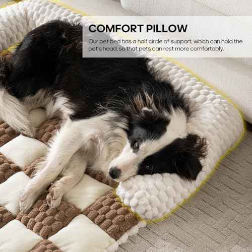 Calming Dog Bed Mats, Thick Flannel Mat for Pets Dog Pad, Washable