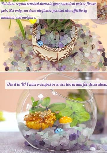 YATOJUZI 1.5lb Fluorite Aquarium Gravel Rocks Natural Tumbled Healing Crystal - Image 4