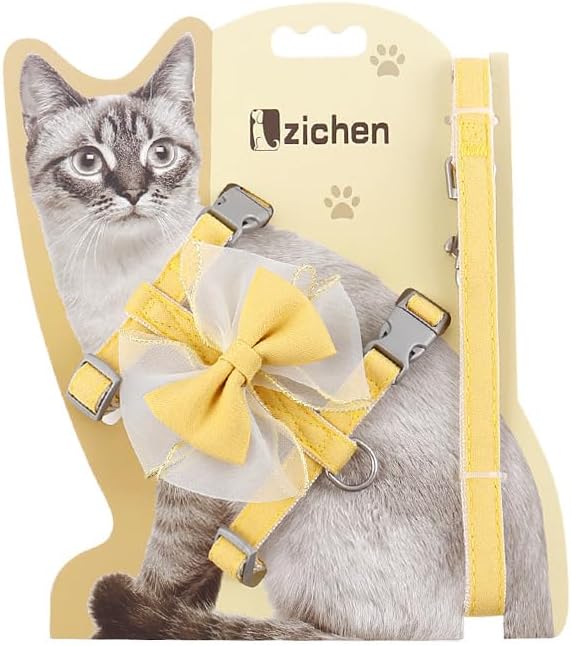 Adjustable Cat Harness with Leash and Bow-Tie, by WanJingLi
