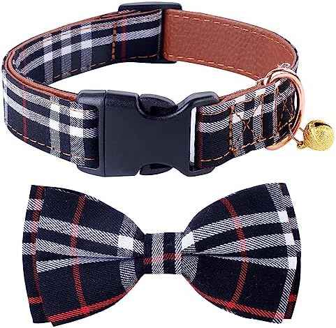 Yizepet Dog Collar with Bow Tie- Adjustable pet Collar for Dogs with