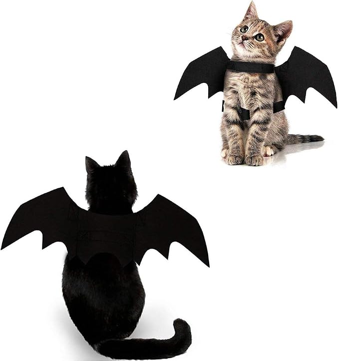 Cat Halloween Costume Bat Wings Pet Apparel Halloween Party Dress Up Accessories by Yunfan