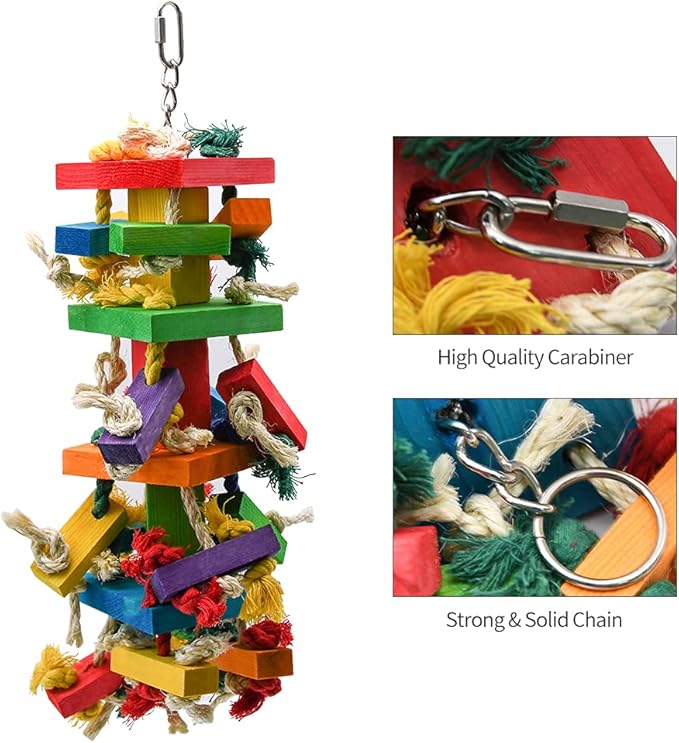 RUBY.Q Large Parrot Toy, 20in Bird Parrot Toy, African Grey and a Variety of - Image 3