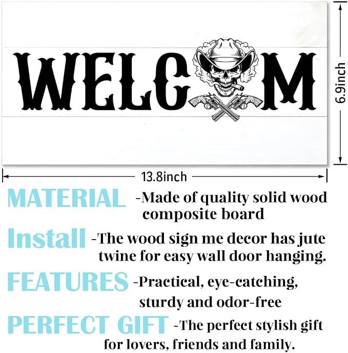 Welcome Sign for Front Door, Welcome Decor Wooden Hanging Sign for Wall Decor - Image 2