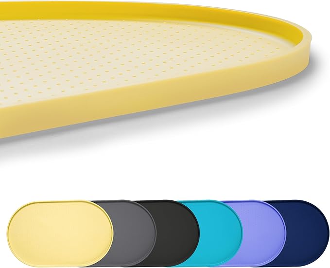 100% Waterproof 1.0" Raised Edge BPA Free Silicone Dog Food Mat, Pet Cat by Yacee